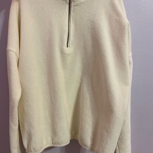 Off white turtle neck zip up